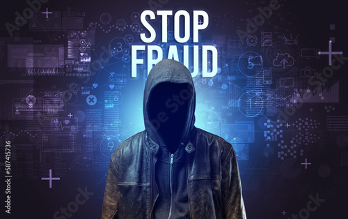 Obraz na płótnie Faceless man with online security concept
