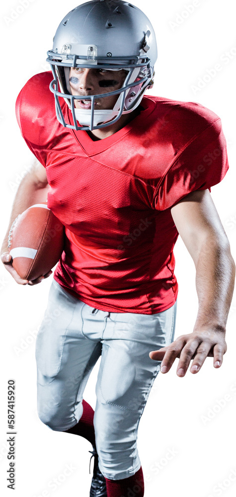 Sportsman running while playing American football