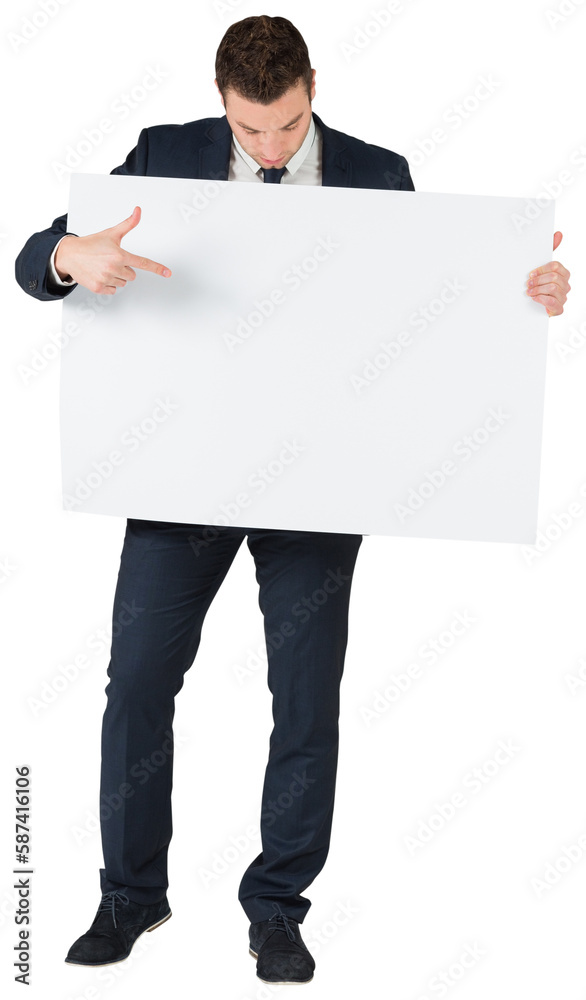 Businessman showing card to camera Businessman showing card to camera