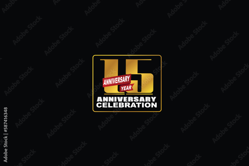 15th, 15 years, 15 year anniversary celebration rectangular abstract style logotype. anniversary with gold color isolated on black background, vector design for celebration vector.eps 15th, 15 years, 15 year anniversary celebration rectangular abstract style logotype. anniversary with gold color isolated on black background, vector design for celebration vector.eps