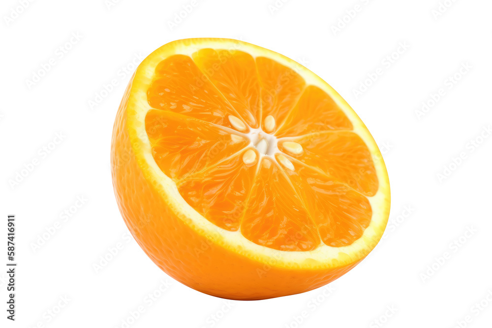 Orange fruit isolated on a white background. generative ai Orange fruit isolated on a white background. generative ai