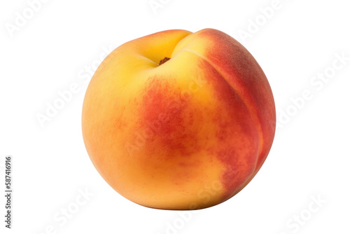 Peach isolated on white background. Generative AI