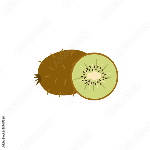Vector illustration of kiwi on a white background