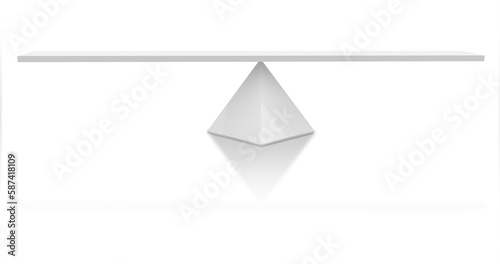 Foto Empty balanced seesaw against white background