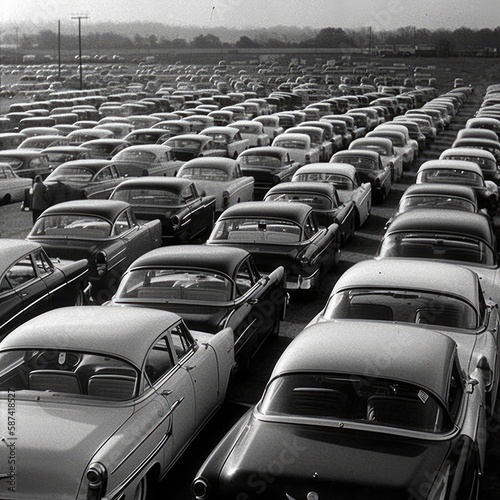 Rows Upon Rows of Classic Cars at the Dealership