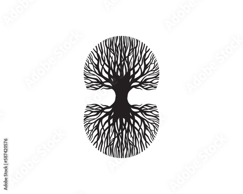 mirrored twin kalpawreksa kalpavrkṣa kalpataru mythological oak tree logo