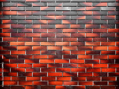 Red new brick wall texture background.