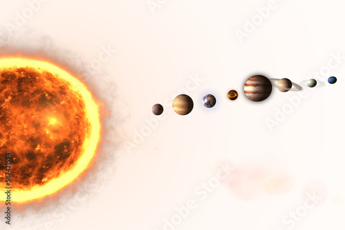 Composite image of various planets over sun