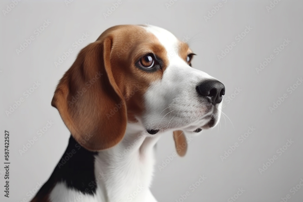 Adorable Beagle Dog on White Background - Capturing the Charm of this Friendly Breed Adorable Beagle Dog on White Background - Capturing the Charm of this Friendly Breed