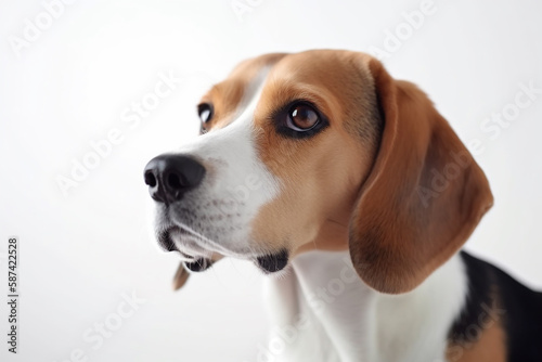 Adorable Beagle Dog on White Background - Capturing the Charm of this Friendly Breed