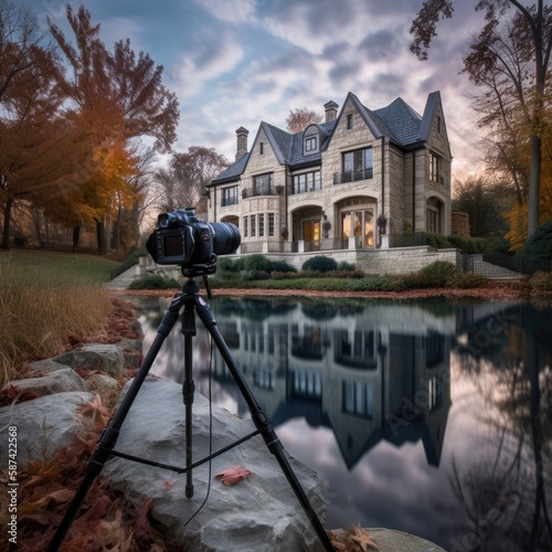 Professional Photographer Capturing Luxury Home Exteriors