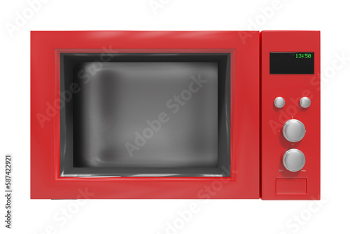 Red microwave oven