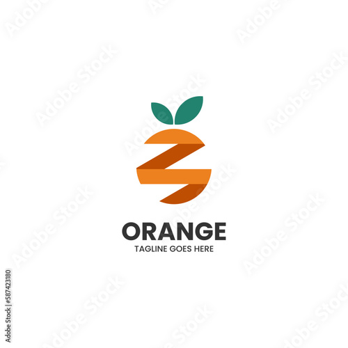 Vector Logo Illustration Orange Colorful Style.