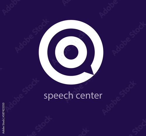 Colorful speech center logo. Creative support area logo template. vector.