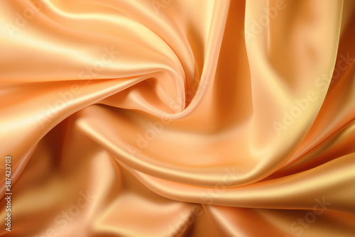 Wheat colored silk satin background, texture, fabric, textile, material. Generative AI