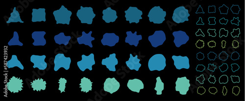 Set of organic abstract vector blob shapes