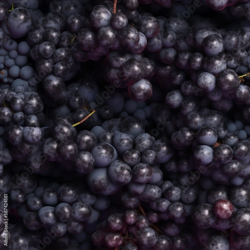 Fruit seamless background of ripe grapes.
