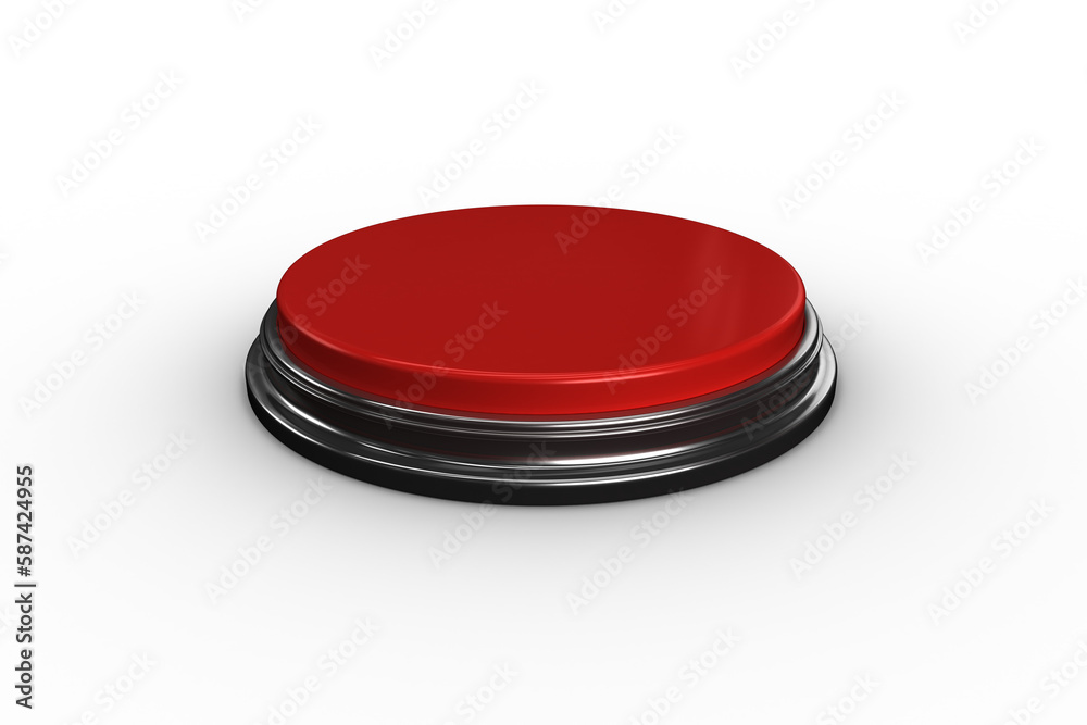 Digitally generated red push button Digitally generated red push button