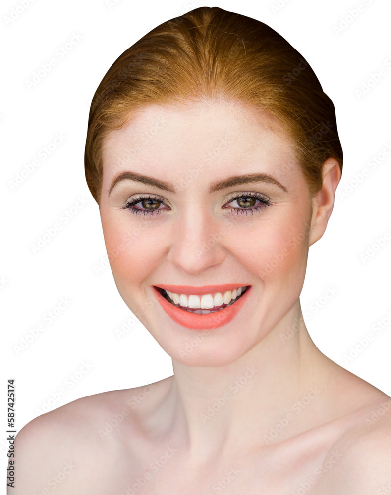 Naklejka premium Beautiful redhead smiling at camera
