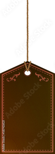 Computer graphic image of brown color price tag
