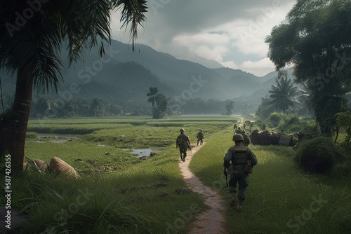 Obraz na płótnie Guerra Vietnam - Generative IA w salonie