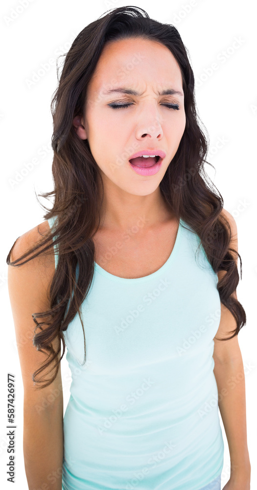 Pretty brunette with a headache Pretty brunette with a headache