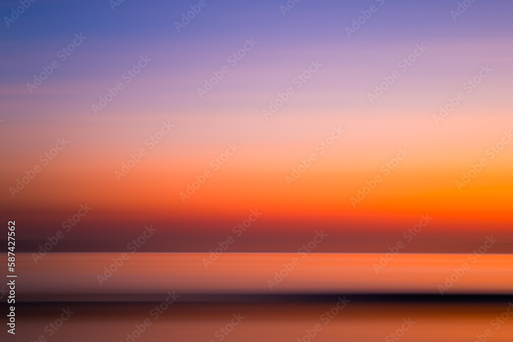 Motion blurred background ,Abstract blurred twilight sky at sea background.

