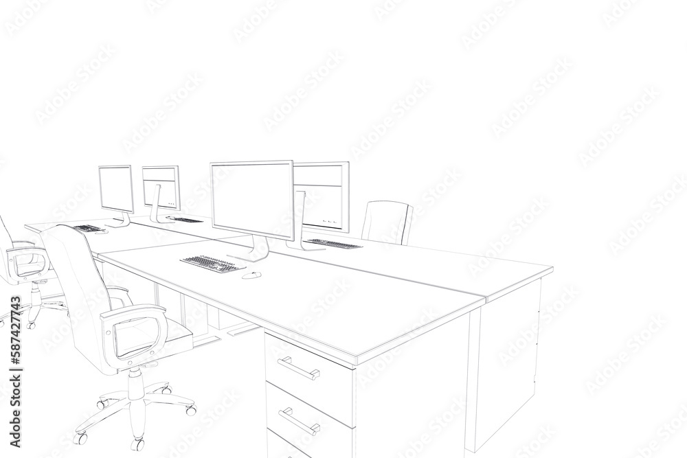 Fototapeta premium Draw of an open space 
