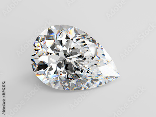 Diamond of pear cut  on white background