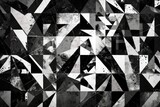 abstract black and white shapes in a minimalist composition. Generative AI