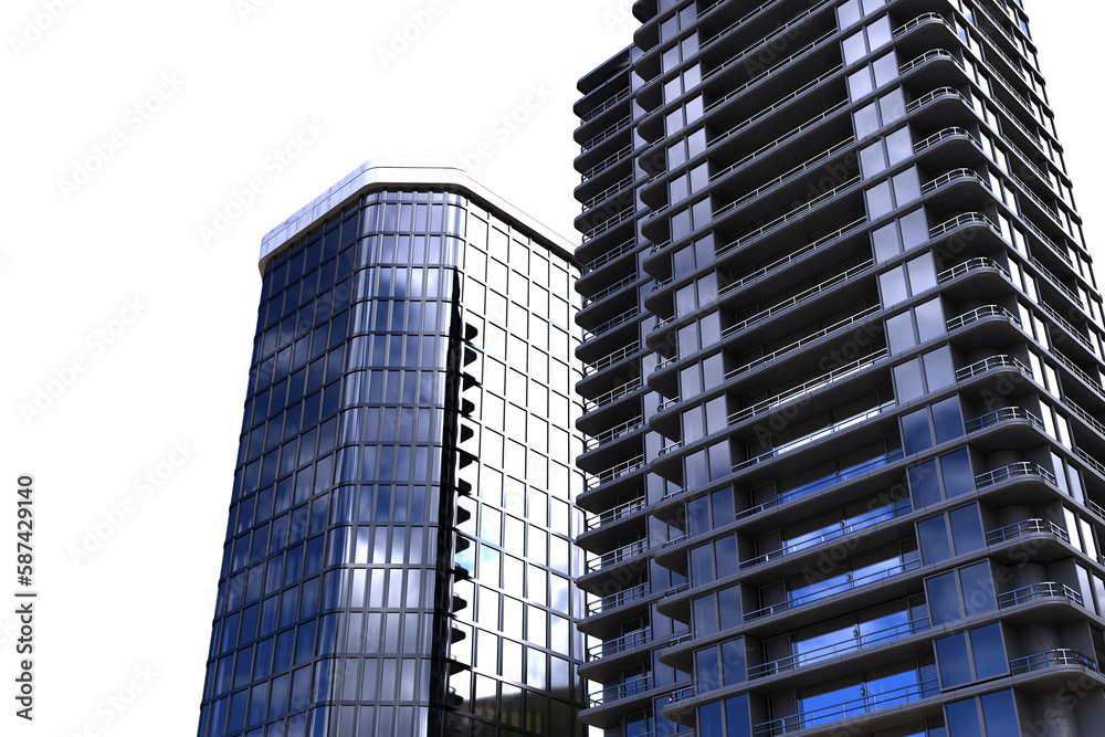 Fototapeta premium 3d illustration of glass buildings