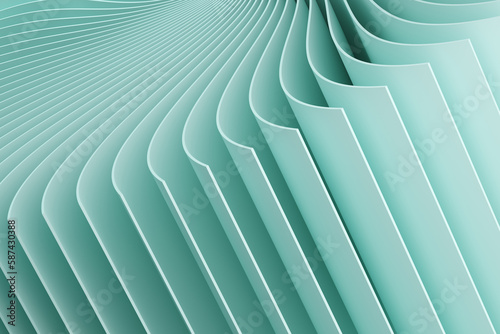 Fototapeta Naklejka Na Ścianę i Meble -  Mint background with abstract geometry. 3d 