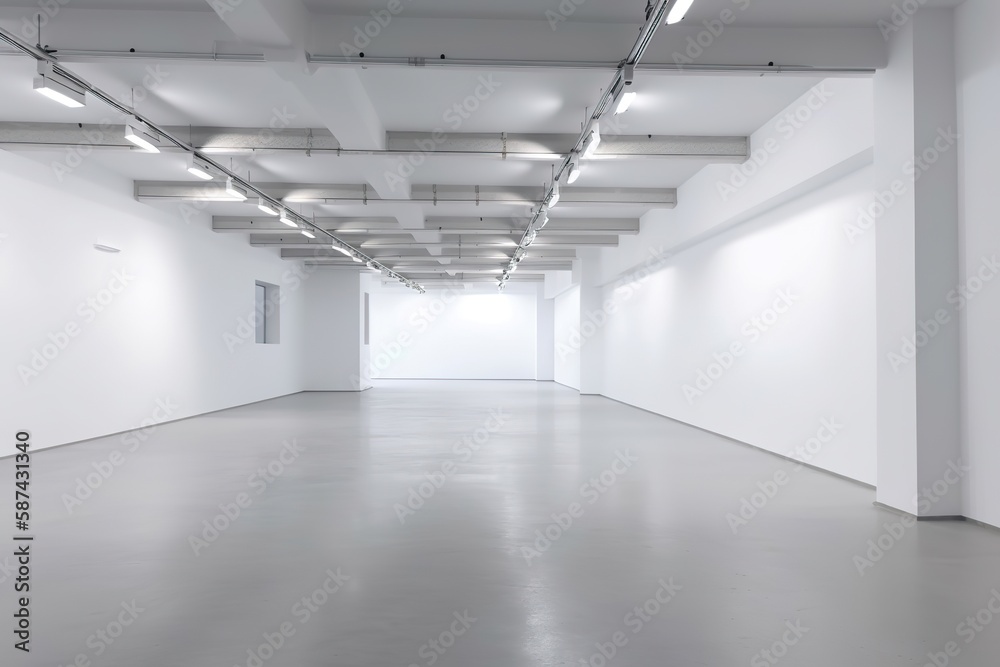 Minimalistic white office empty interior design, Generative AI Minimalistic white office empty interior design, Generative AI
