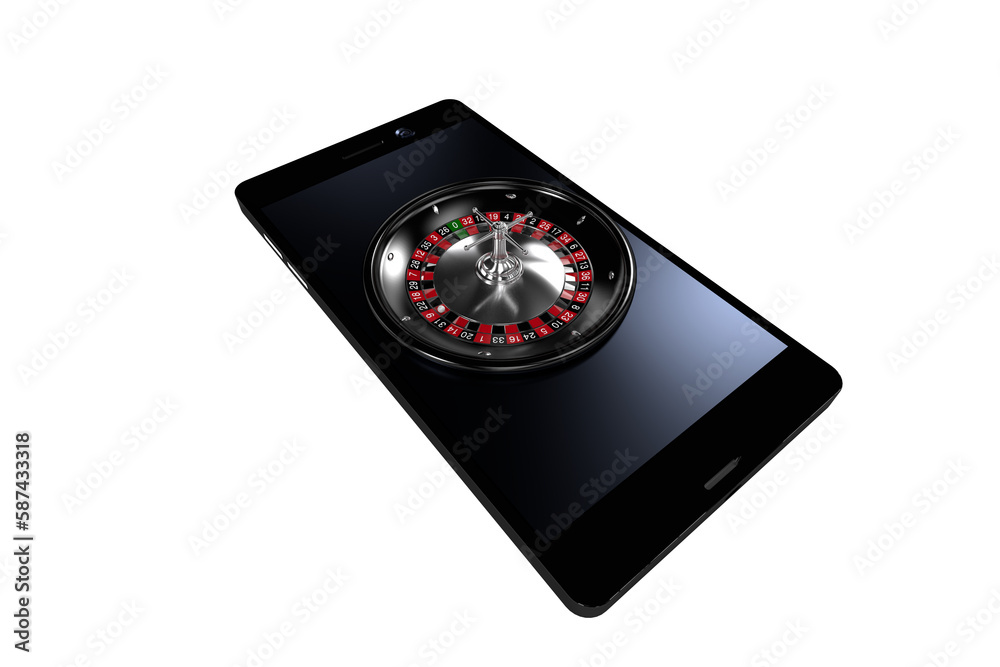 3D image of smartphone with roulette wheel 3D image of smartphone with roulette wheel