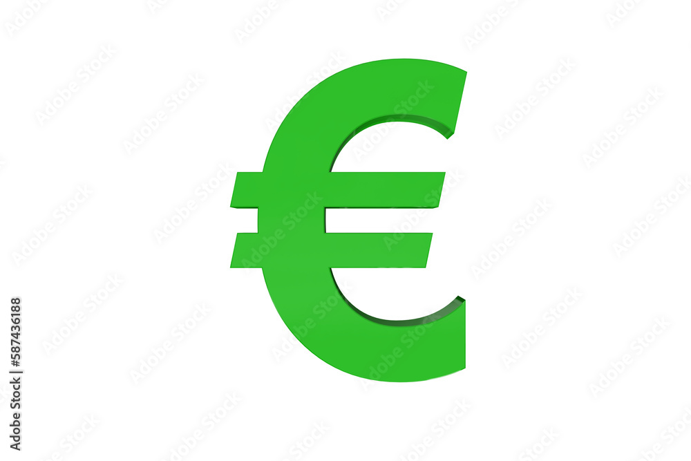 Illustration of green Euro symbol Illustration of green Euro symbol