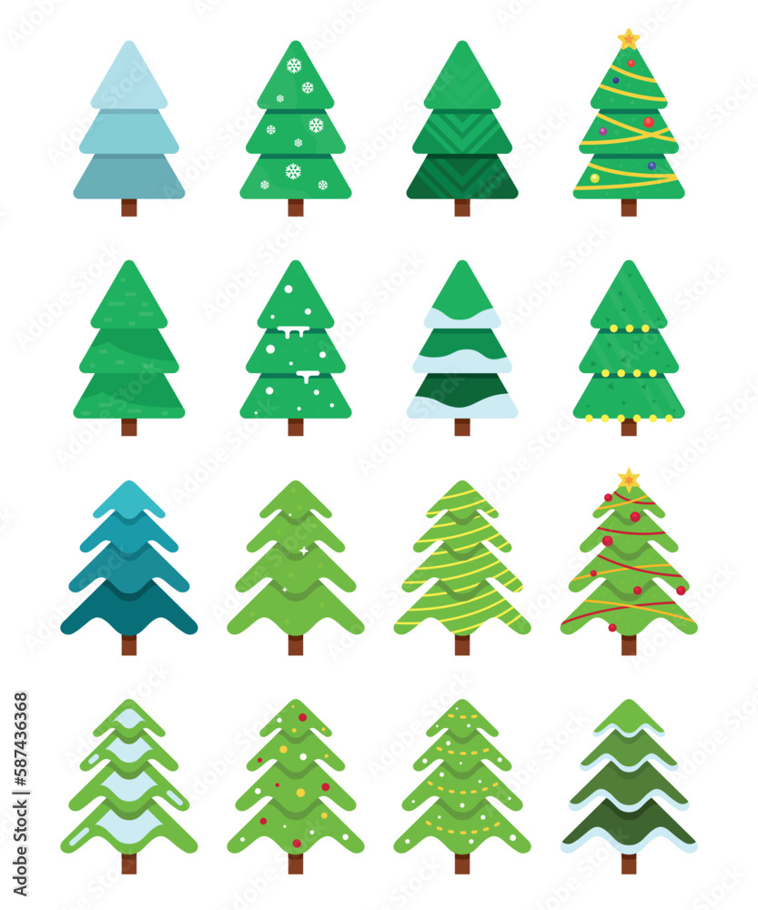 Christmas tree, christmas elements, green christmas tree, christmas pine tree, decorated tree