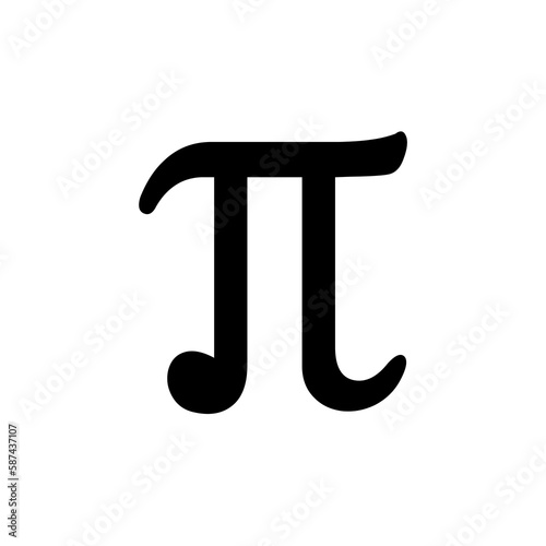 Pi sign over white background