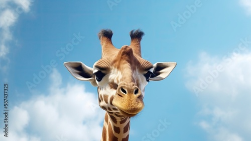 Fun giraffe portrait. Generative AI