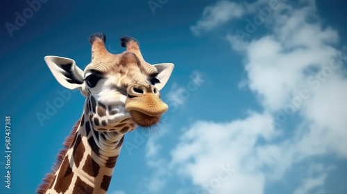 Fun giraffe portrait. Generative AI