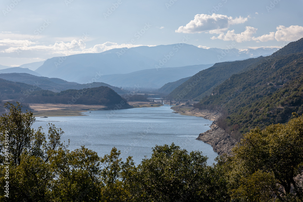lake in the mountains lake of Vinça, Pyrénées Orientales