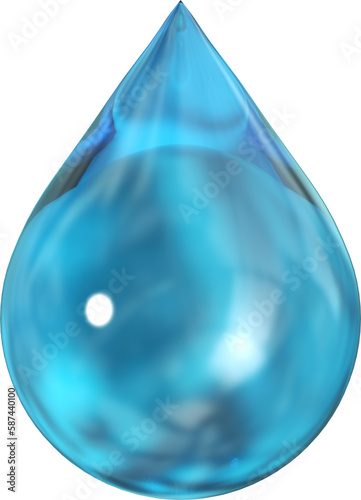 Blue shiny water drop