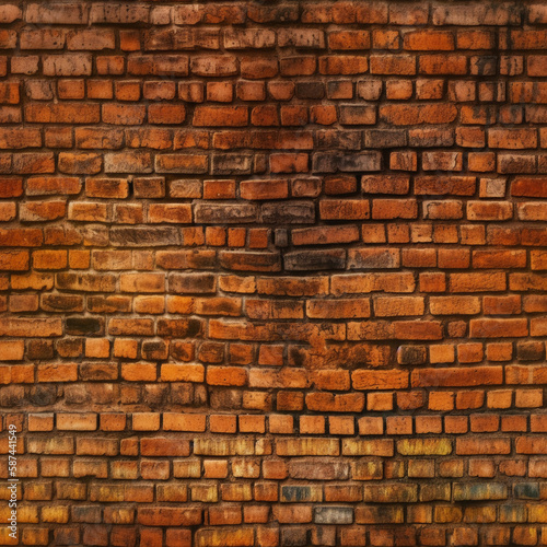 old red brick wall. ai generated