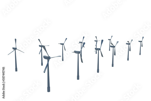Graphic image of wind turbines