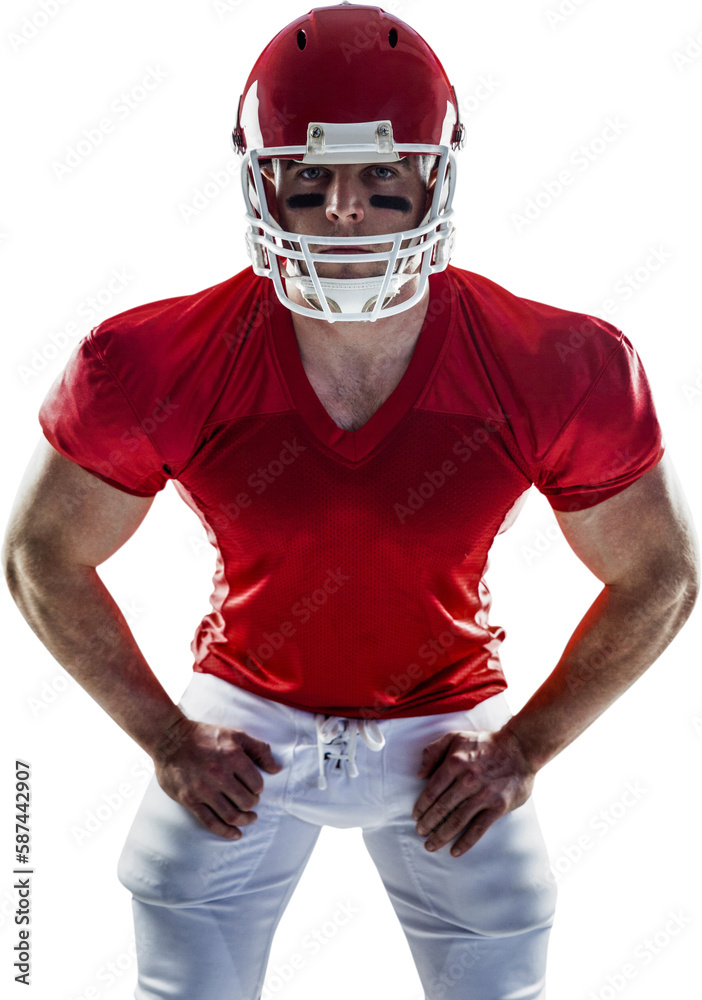 American football player looking at camera