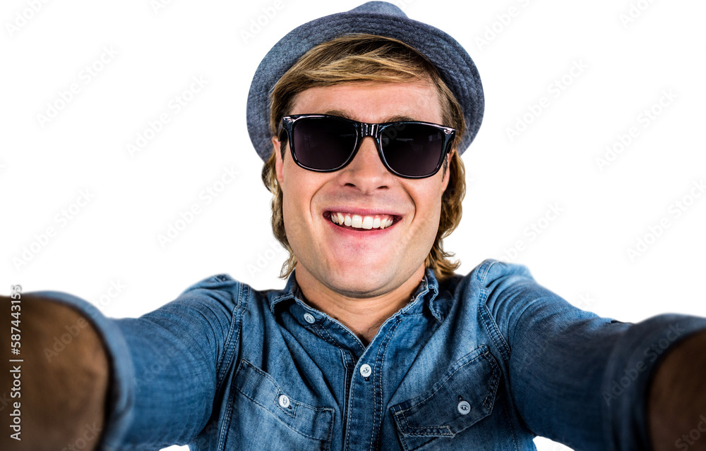 Crazy hipster wearing sunglasses Crazy hipster wearing sunglasses