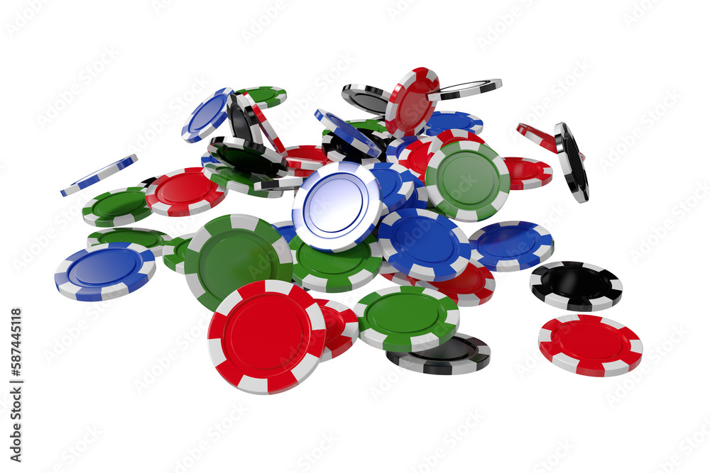 Naklejka premium Computer graphic image of 3D gambling chips