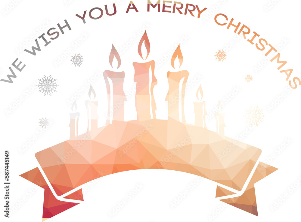 Graphic christmas message with candles Graphic christmas message with candles