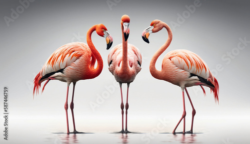 Create a Tropical Paradise with Flamingo Images on White Background - Perfect for Social Media and Blogging. generative AI