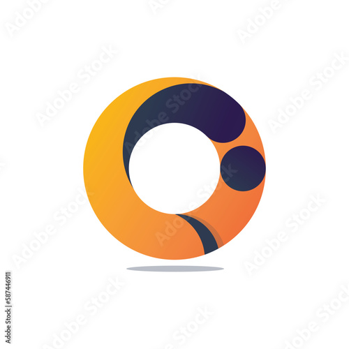 abstract 3d logo, modern logo, technology logo photo