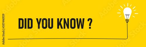 Did you know with the bulb?Copy space for business, marketing, flyers, banners, presentations and posters